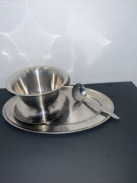 6206 Vollrath Stainless Steel Bowl Simeon L&g Gravy Spoon And Lundtofte Plate