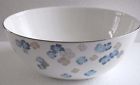 Water Blossoms Martha Stewart Bowl Serving Vegetable Blue Platinum Floral New 733004937637