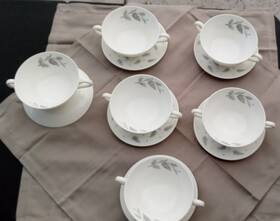 W4765 Wedgewood 6 Sets Pinehurst Cream Soup/saucer Taplin Mcm Mint 12 Pcs Fab