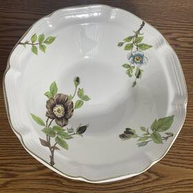 3463 White Apple Blossom Vintage Serving Bowl 9 In Diameter Ivory Korea