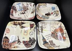 Sonoma-2008-lacaze Williams-sonoma Grand Tour -postcard 5 Inch Dipping Bowls-set Of 4