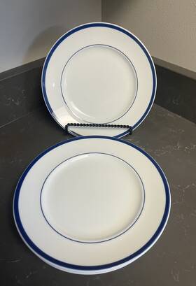 Wsb2 Williams-sonoma Brasserie Bowls 9 In White Blue Japan Set Of 4