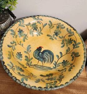 Ws0127 Williams-sonoma Wso127 Rooster Ceramic 14 Inch Serving/pasta Bowl Italy Excellent