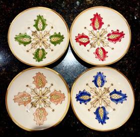 Wso134 Williams-sonoma Appetizer Dishes Small Shallow Bowls Set Of 4 Pattern