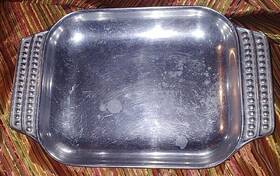 272045 Wilton Armetale Flutes And Pearls Toaster Oven 9.75 Inch Bowl Tray Handle Usa
