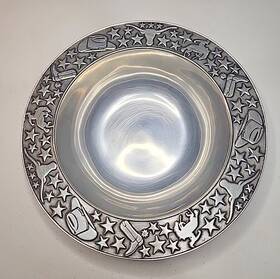 821534 Wilton Armetale Western Small Round Bowl Silver Pewter For Cooking Serving Boot