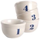 Wisteria Ceramic Small Typography Prep Bowls Baking Set Number Measuring