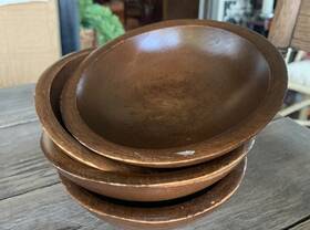 Woodcroftery America 313048154155 Vintage Wooden Small Bowls For Repurposing Painting D Cor Food 6.5 Inch Set Of 4