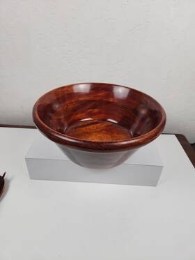 Wooden 016143001026 Vintage Dark Wood Serving Bowl With 8 Individual Bowls And Utinsels