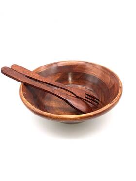 700757 Wooden 4 Piece Cherry Finish Salad Bowl Set Vietnam Mid Century Modern Mcm Read