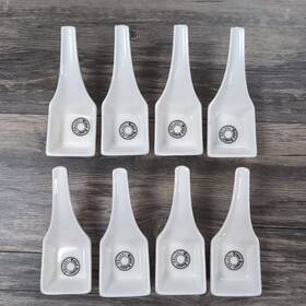 24491334 World Market 8 Tasting Spoons Small Dishes Condiments Sauces White Porcelain