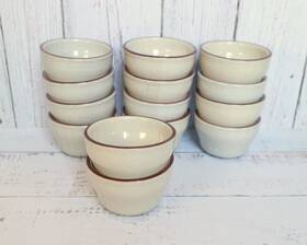 Dsd-4 World Ultima 14 Vintage China Brown Speckled Restaurant Ramekin Bowls Set