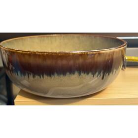 Wml007r Yellowstone Kayce Bowl Brown Tan Blue Reactive Glaze Stoneware Rustic