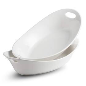 Yhosseun 782947561782 Large Serving Bowl With Handles 1.5 Quarts Oval Platter For Turkey