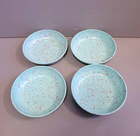 14041 Zak Designs Turquoise Confetti Melamine Pasta Salad Bowls Set Of 4