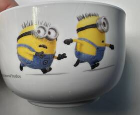 07009x-1 Zak Designs Despicable Me Minions Kids Cereal Bowl White Plastic Dishwasher Safe