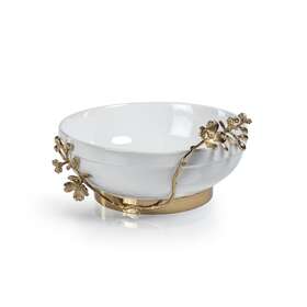 Zodax 721794298991 Neva Ceramic Bowl With Floral Trim