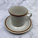 Vtg Imperial Stoneware Japan Cup & Saucer H-1000 Countryside TA1. Fixed Price $13.50.