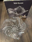 Vtg Mikasa Belle Epoque Swirl Wave Crystal Bowl Serving Dish Centerpiece W/ Box. Fixed Price $29.99.