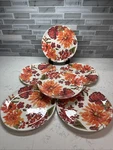 Summer/fall Floral 8.75 Melamine Appetizer/dessert/salad Plates Set Of 6 Nuc!. Fixed Price $35.05.