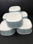 6 X Orla Kiely Target Square Bowl 3 Melamine Blue Serving. Fixed Price $56.70.