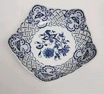 Blue Danube Porcelain Floral Dish & White Pottery Design Patent 7. Fixed Price $22.88.