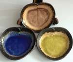Miya Japanese Kosui Leaf Ceramic Sauce Dishes/dipping Bowls Set Of 3 Euc. Fixed Price $15.95.