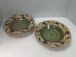Pier 1 Elizabeth 9 3/4" Pasta Soup Salad Bowls Handpainted Set Of 2. Fixed Price $19.00.