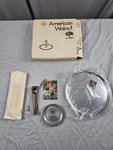 Vtg Club American Walnut Large Round 9" Small Server Tray Nos #105 Made In Usa. Fixed Price $27.00.