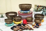Full Moon Chakra Healing Tibetan Singing Bowl Set Of 7 Hand Hammered Meditations. Fixed Price $495.00.