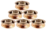 6 Steel Copper Of Serve Bowls Handi For Serving Dishes Tableware. Fixed Price $110.58.