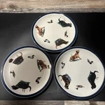 Sportsman Stoneware Phillip Crowe Big Sky Just Labs 7.75 Set Of 3 Salad Plates. Fixed Price $9.99.