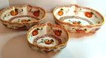 Set Of 3 Temptations Fall Harvest Old World Casserole Dish Hand Painted Pumpkin. Fixed Price $58.00.