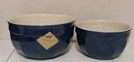 Emile Henry France Williams Sonoma Nesting Mixing Blue Bowls 6570 & 6572. Fixed Price $89.00.