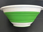 Pampered Chef Collapsible Serving Bowl Green White 4 Quart 11.5 2792 No Lid. Fixed Price $5.00.