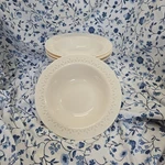 Ikea Paradisisk Glass Bowl Set 5 Leaf Pattern Edges Soft Pink Coral Wide. Fixed Price $29.77.