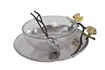 Michael Aram Pomegranate Butterfly Ginkgo Glass Bowl Spoon 3 Piece Set Decor. Fixed Price $234.18.