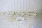 Anchor Hocking Fire Suburia Swirl Golden Shell Dessert & Cereal Bowls Qty 4. Fixed Price $26.99.