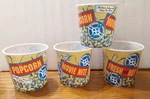 Movie Night Plastic Popcorn Buckets Set 2 5X5 Snack Bowl. Fixed Price $18.00.