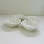 Portmeirion Sophie Conran White Porcerlain Rippled Coupe Cereal Bowl, Set Of 4. Fixed Price $50.00.