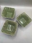 Crate & Barrel Arenito Green Stoneware Condiment Snack Bowls Portugal Set Of 3. Fixed Price $31.20.