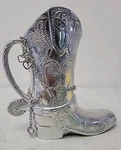 Cowboy Boot Wilton Armetale Farm Country Western Pitcher Vase Pewter Decor Piece. Fixed Price $114.95.