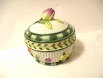 Fitz Floyd Covered Candy Dish Flowers. Fixed Price $25.00.