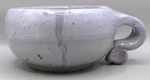 Handmade Ceramic Light Blue Soup Bowl With Unique Small Handle "ness" On Bottom. Fixed Price $19.99.