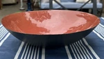 Large Bowl By Krenit From Denmark Enamel Orange/red Inside Black Outside Metal. Fixed Price $85.00.