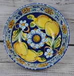 Caltagirone Ceramics La Marchesa Bowl Baroque Cobalt Blue Lemons 8IN New. Fixed Price $54.99.