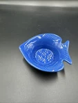 Vintage Small Chantal Fish Shaped Blue Plates Stoneware Oven Table. Fixed Price $10.00.