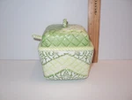 Anthropologie Square Dish Bowl Green W/ Spoon Sugar, Condiments, Sauce, Jelly. Fixed Price $20.15.