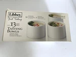 Libbey Just Tasting 12 Piece Round White Ceramic Bowls Original Box 4OZ. Fixed Price $12.99.