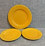 Waechtersbach Fun Factory Yellow 1 Dinner + 2 Salad Plates Germany. Fixed Price $49.00.